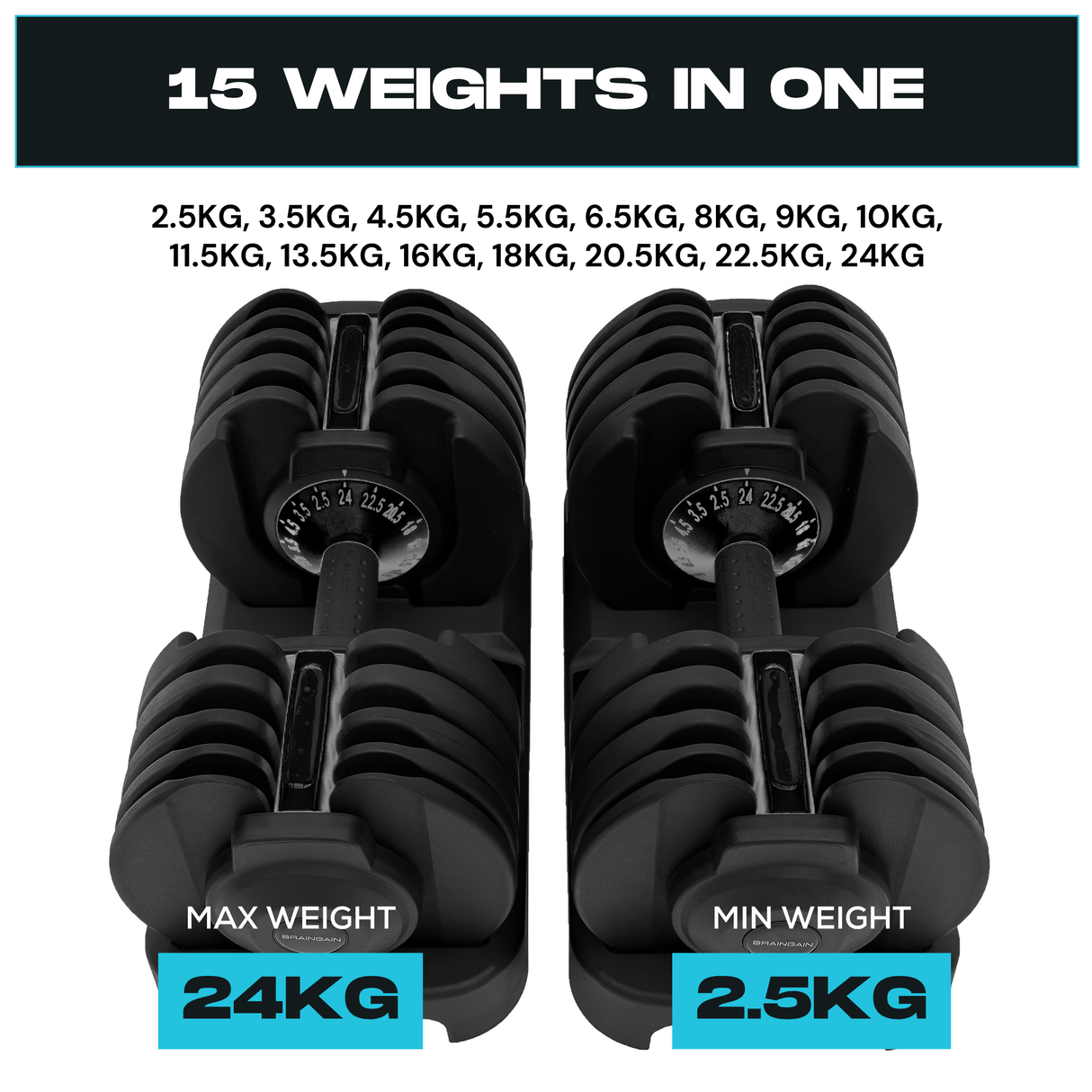 24kg Adjustable Dumbbell (Pair)